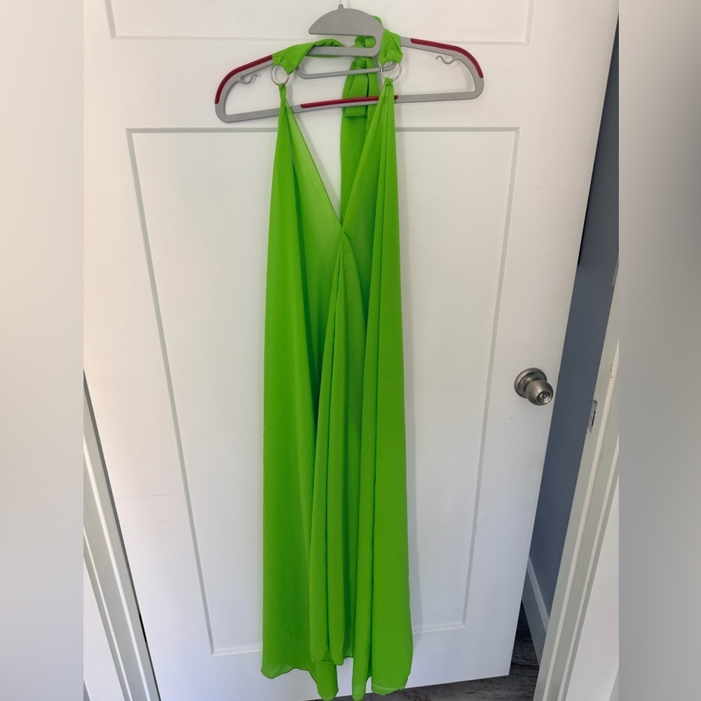 Urban Celt Neon Green Halter Maxi Dress One Size Boho Festival Beach Dress NEW